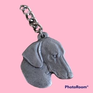 Rawcliffe vintage pewter dachshund key chain Missing Key "Ring"